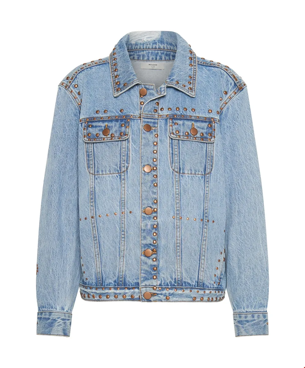 ONETEASPOON Womens Lucky Bet Denim Trucker - Ocean