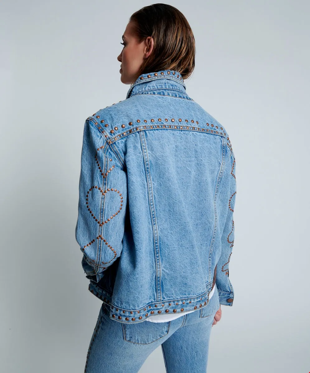 ONETEASPOON Womens Lucky Bet Denim Trucker - Ocean