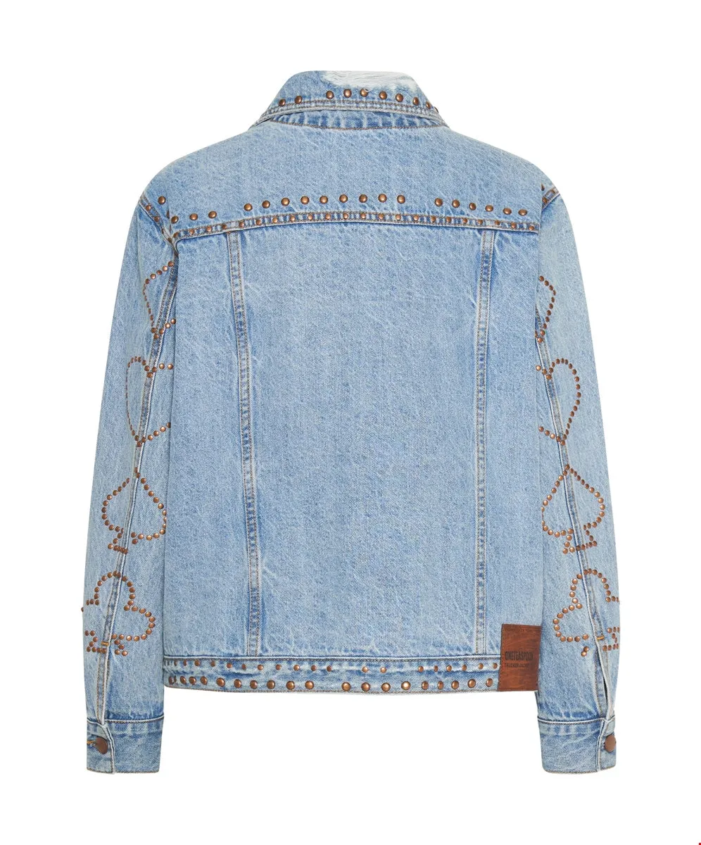 ONETEASPOON Womens Lucky Bet Denim Trucker - Ocean