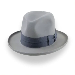 Pewter Grey Pencil Brim Fedora with Exclusive Ribbon Hatband | The Hiero