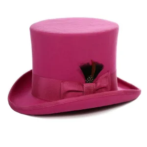 Premium Wool Fuchsia Top Hat