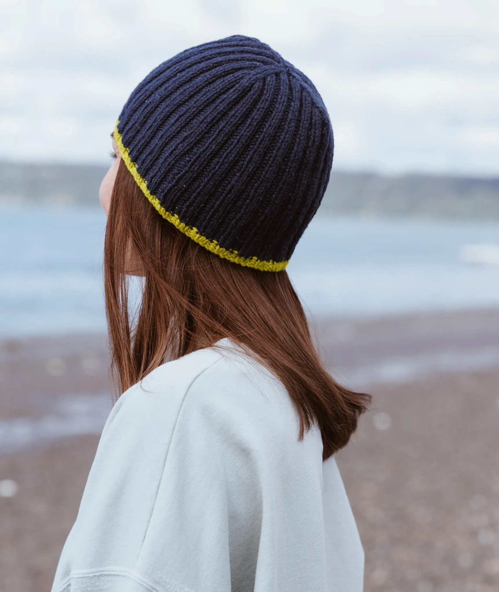 Pressed Rib Cap: Color-Tipped Version Using Brooklyn Tweed Shelter