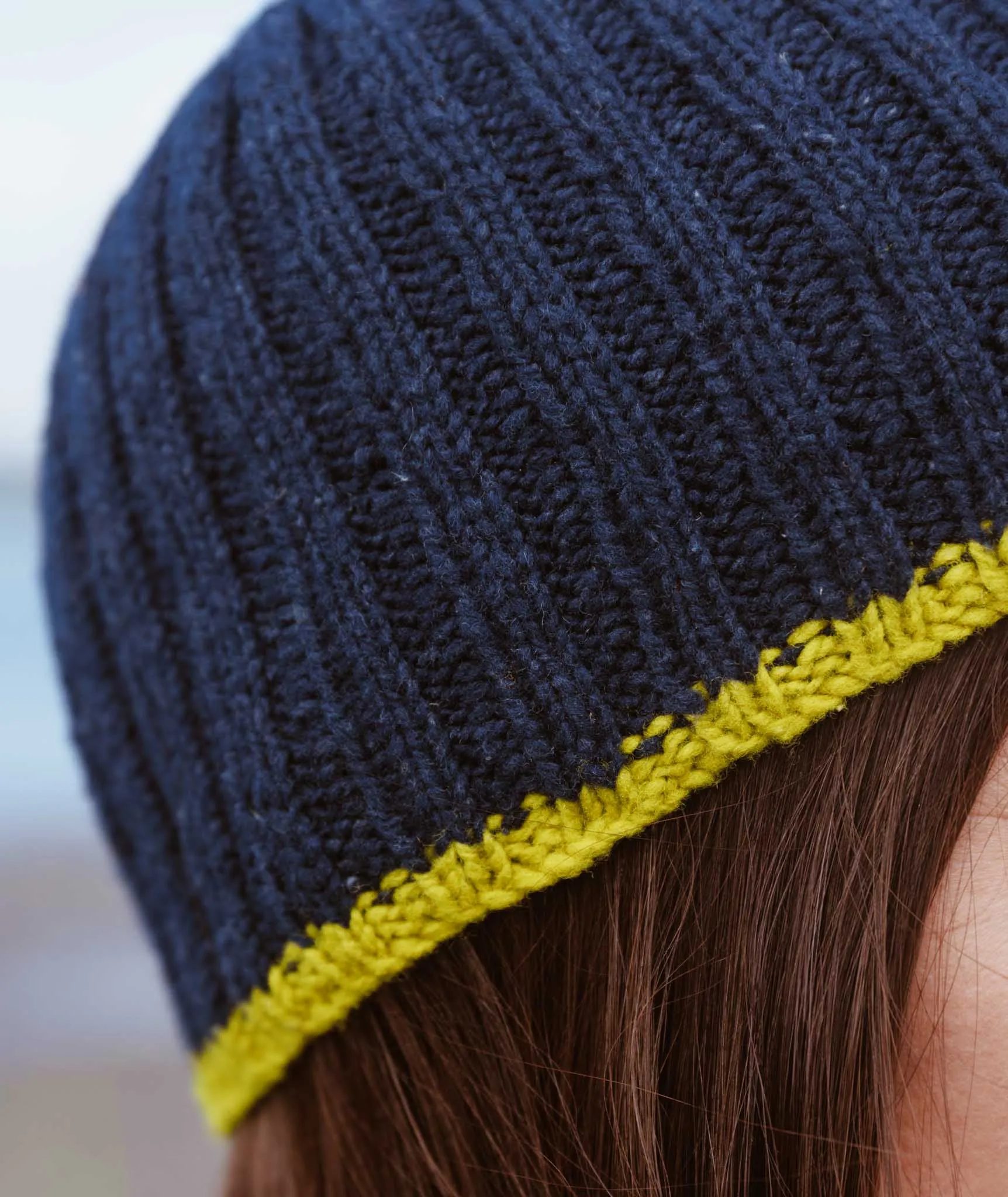 Pressed Rib Cap: Color-Tipped Version Using Brooklyn Tweed Shelter