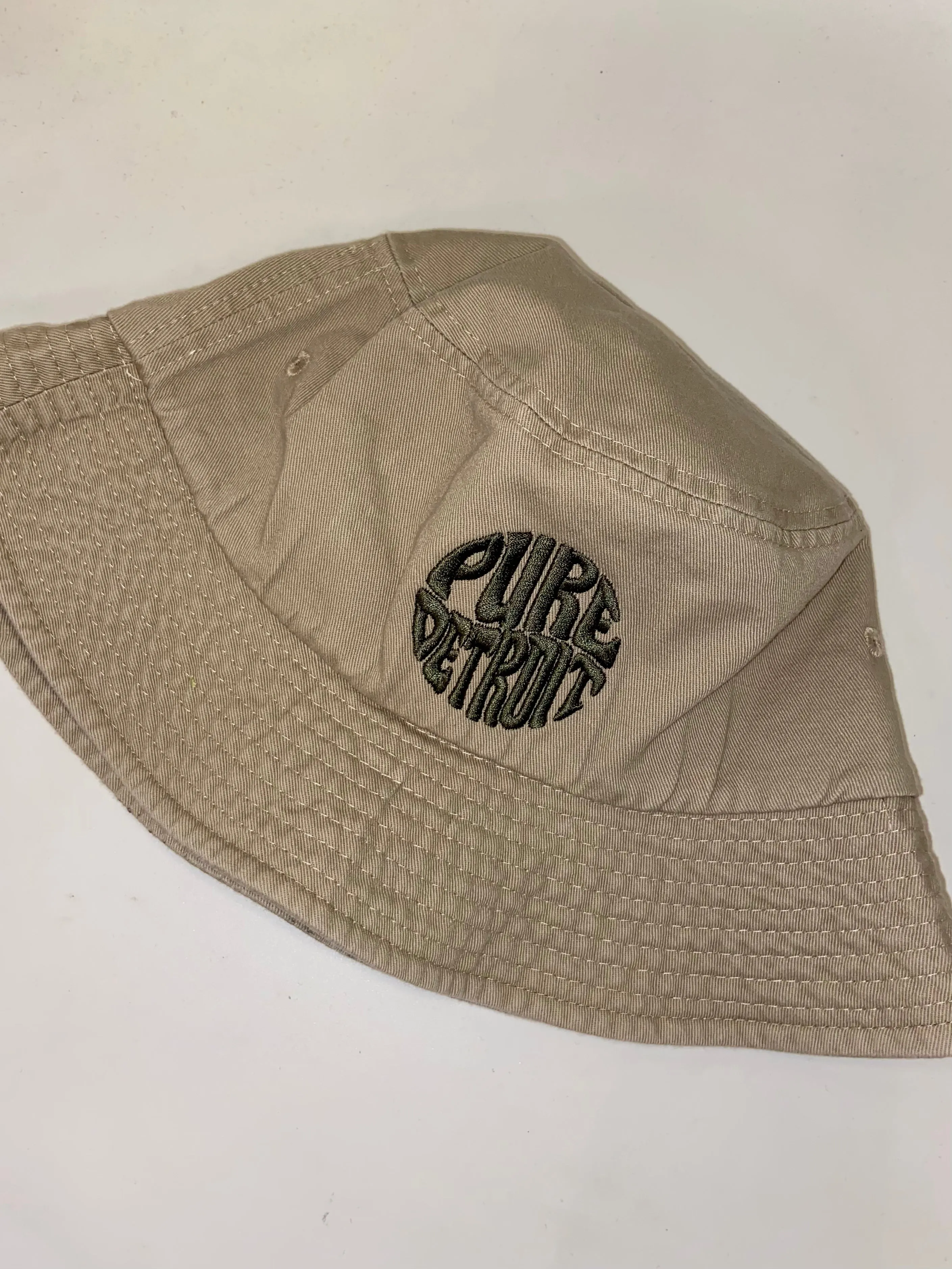 Pure Detroit Retro Bucket Hat/ Unisex / Pine   Sandy Brown