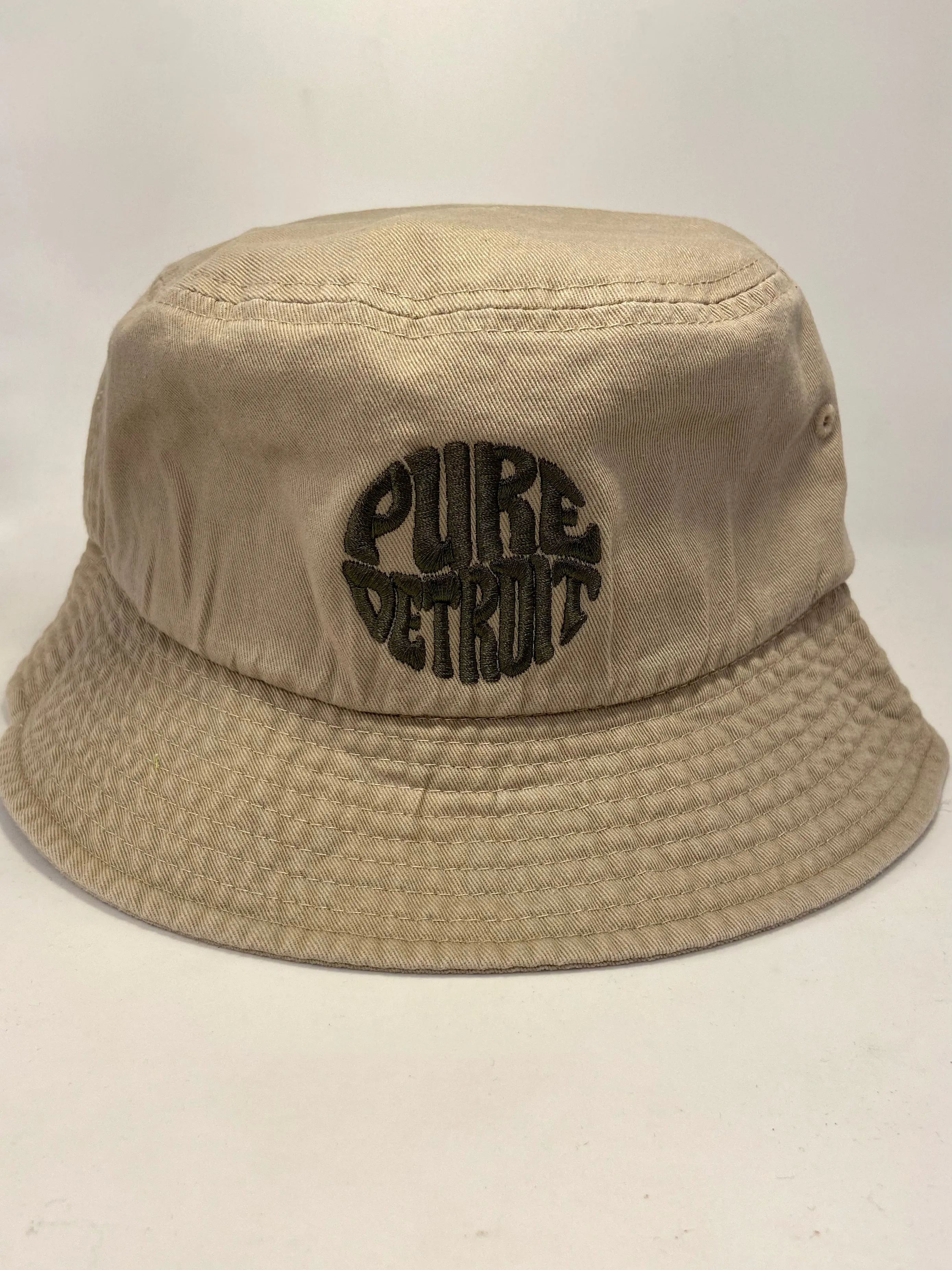 Pure Detroit Retro Bucket Hat/ Unisex / Pine   Sandy Brown