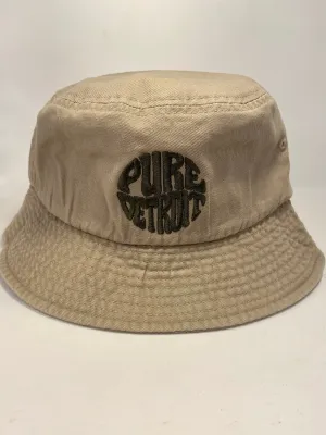 Pure Detroit Retro Bucket Hat/ Unisex / Pine   Sandy Brown