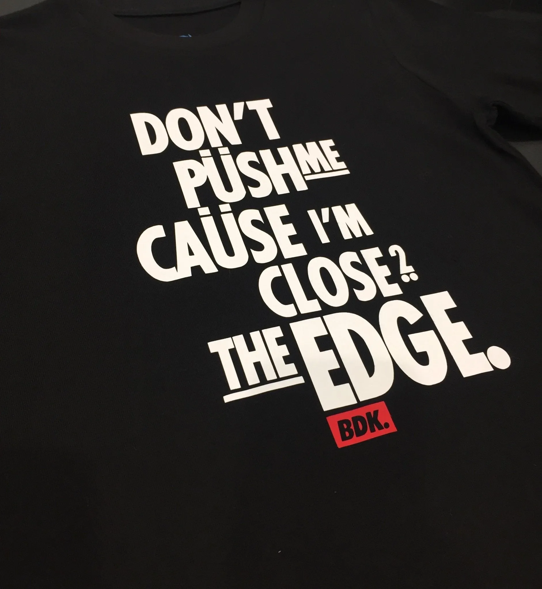 "Don't Push Me Cause Im close to the Edge" T Shirt