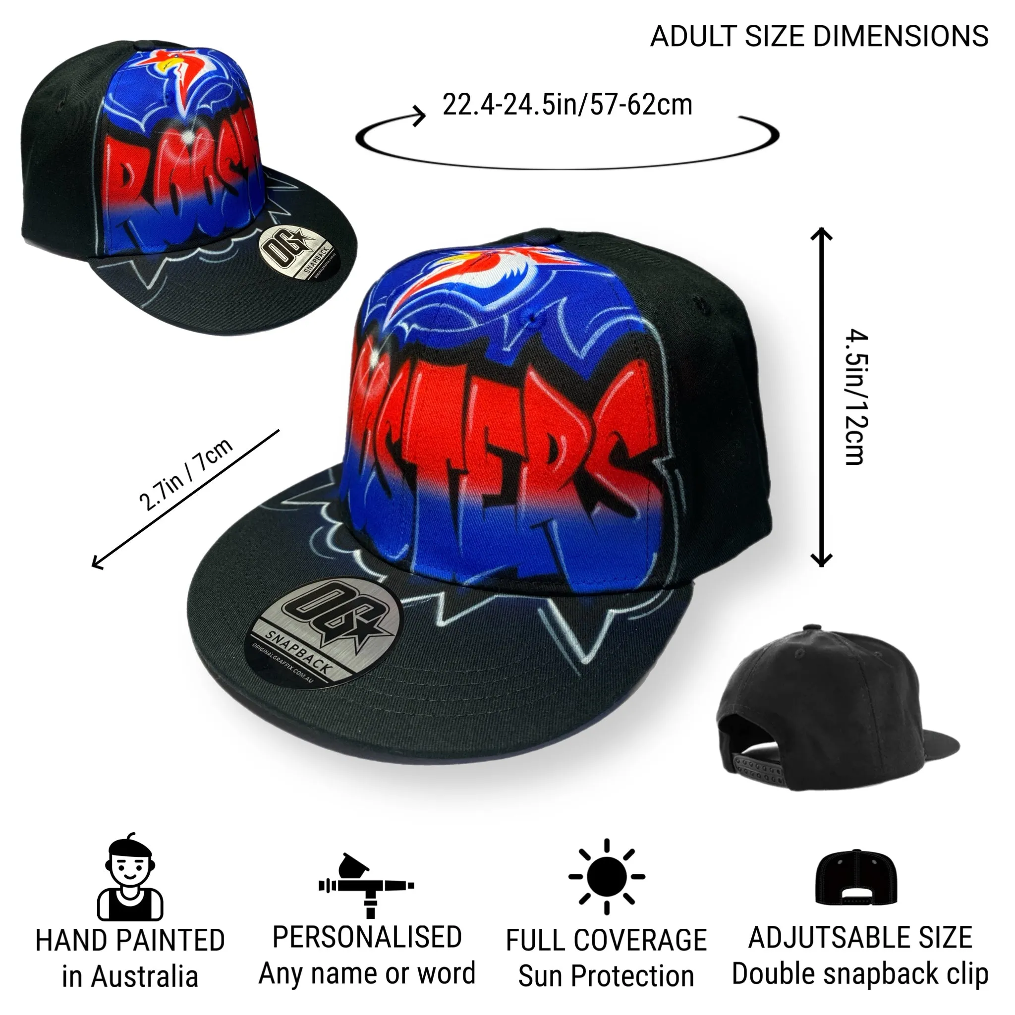 Roosters Graffiti Style Snapback Cap