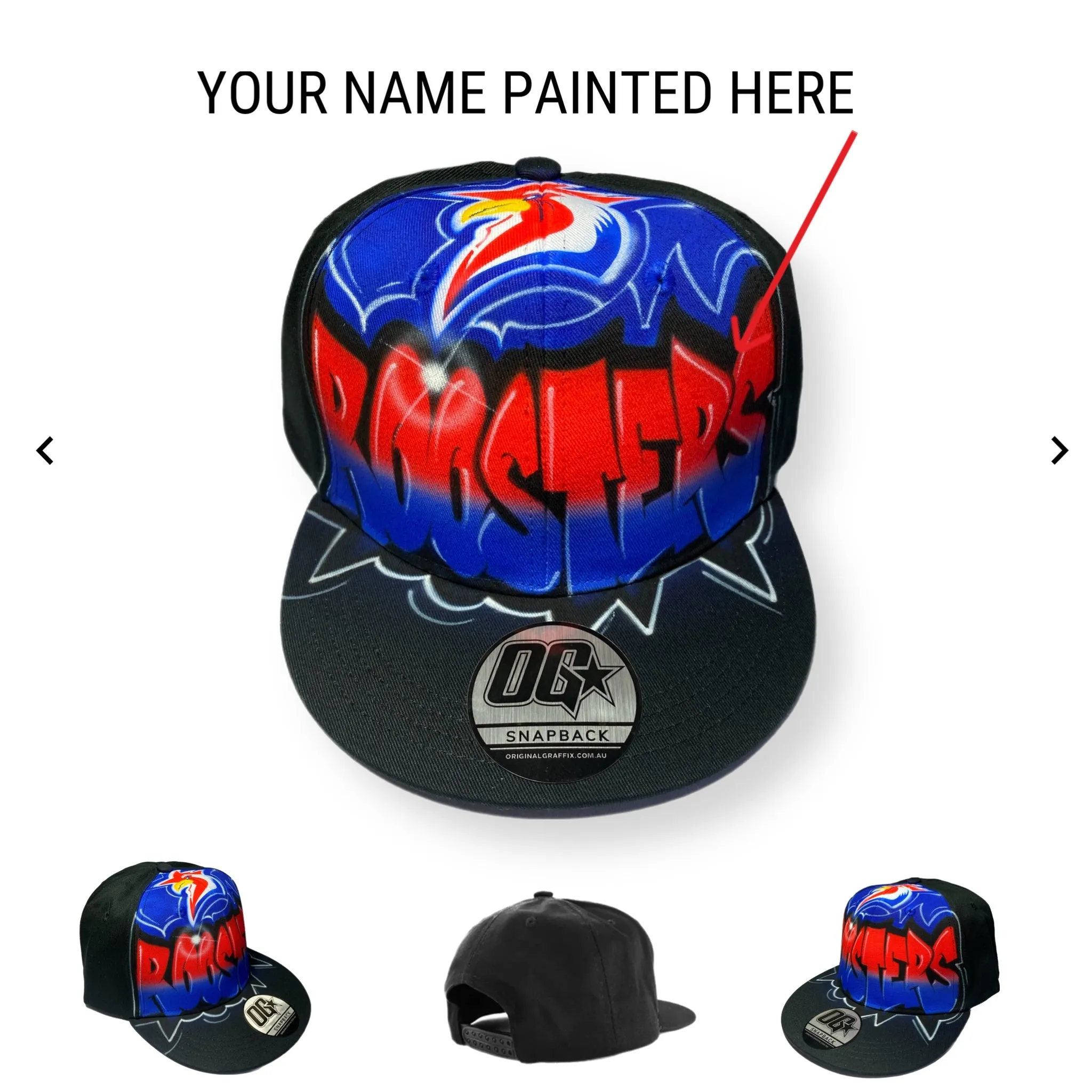 Roosters Graffiti Style Snapback Cap