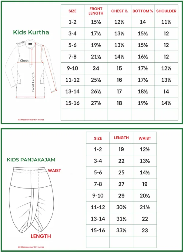 Shining Star - Saffron Red Kurta and Panchakacham 2 in 1 Set For Kids | Uathayam