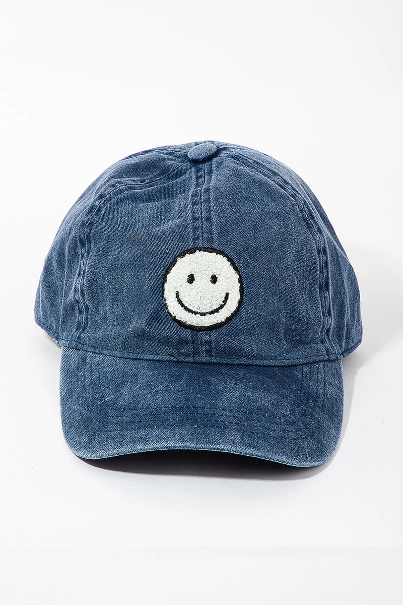 Smiley Face Print Demin Cap