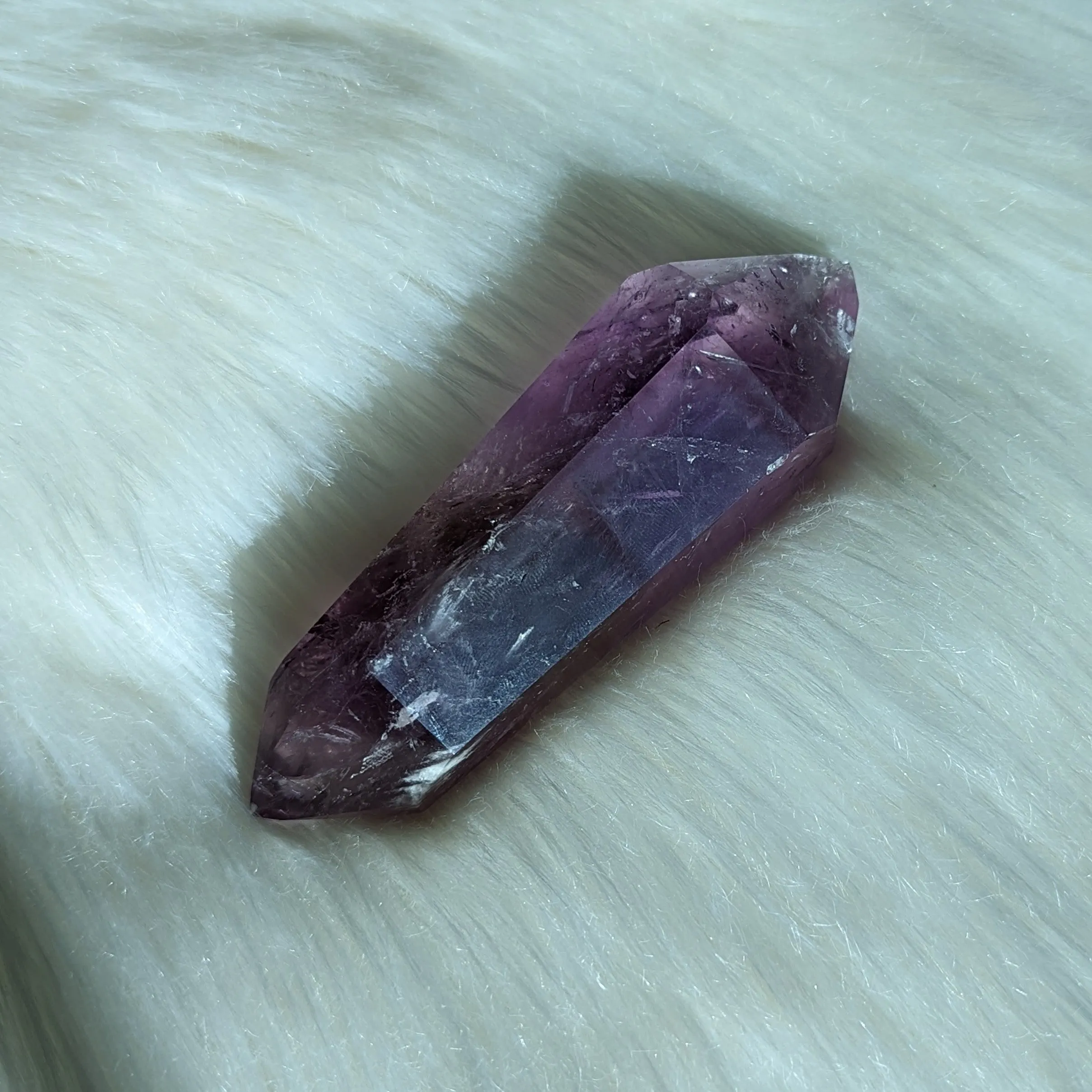 Stunning Chunky Purple Amethyst Wand Carving With Rainbows From Brazil #1