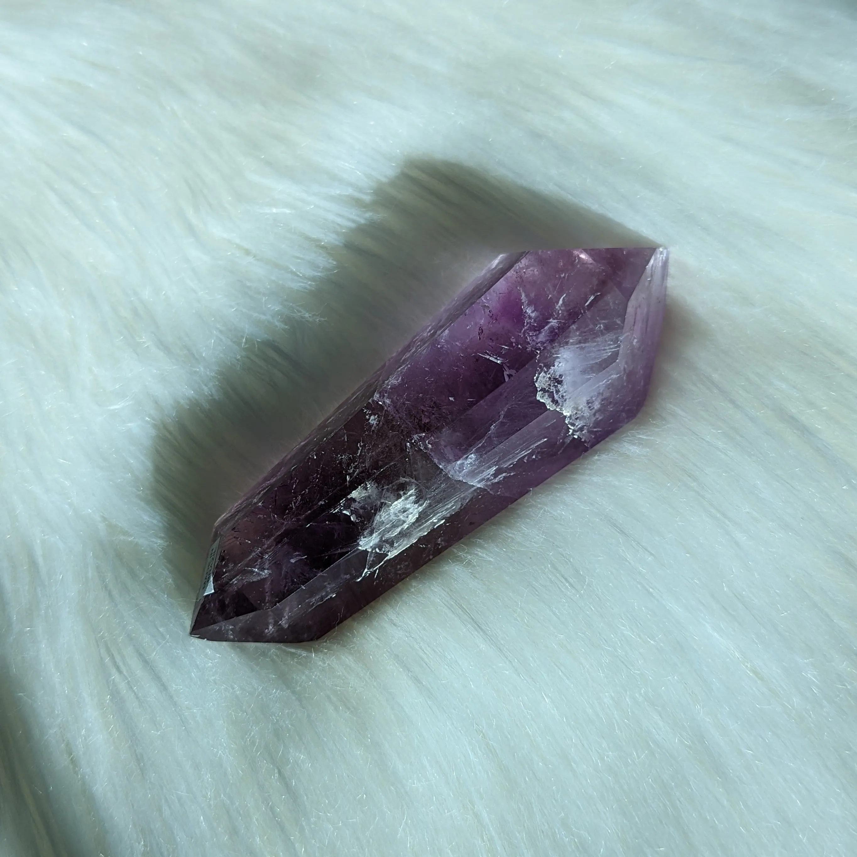 Stunning Chunky Purple Amethyst Wand Carving With Rainbows From Brazil #1