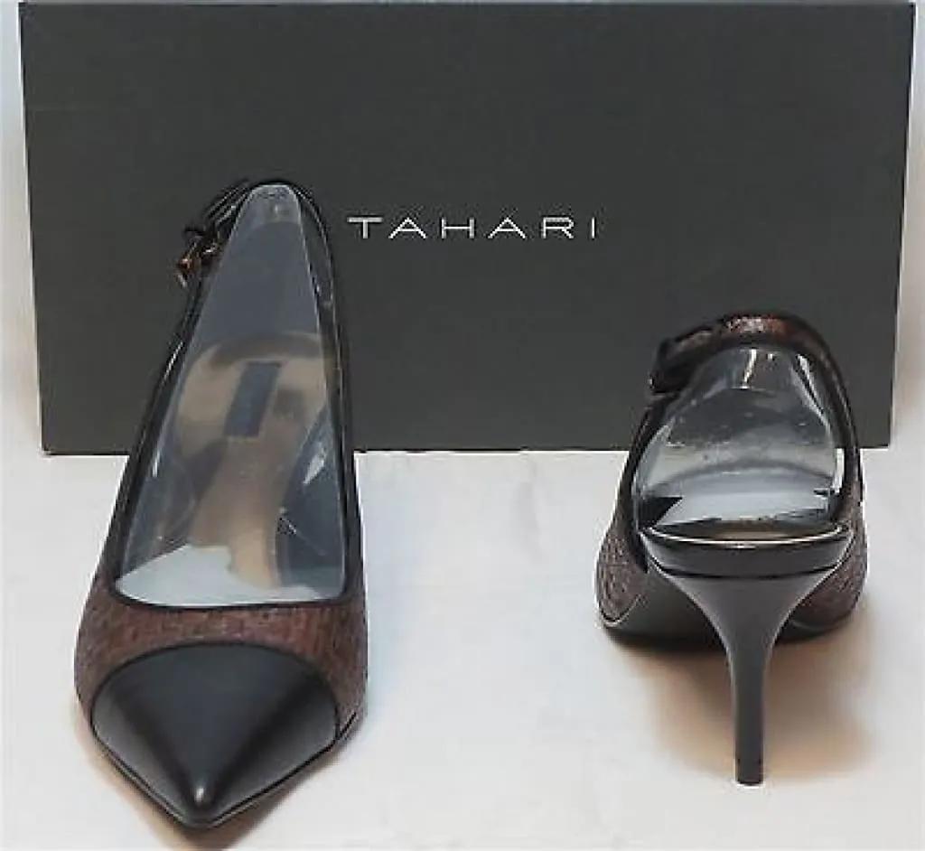 TAHARI Women's Rafaella Pump - Cafe/Black - NIB - MSRP $89