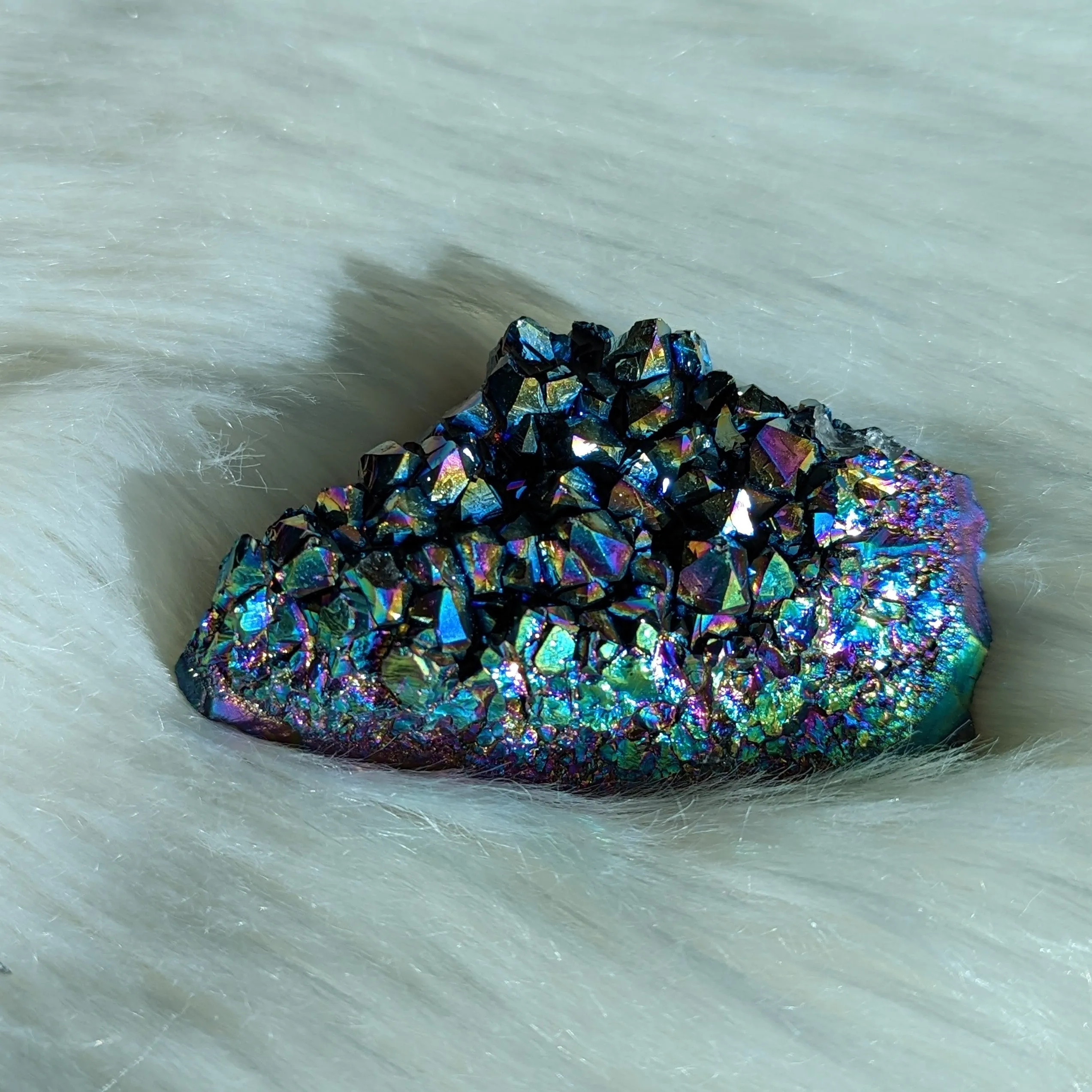 Titanium Rainbow Aura Amethyst Cluster #11~ Vibrant and Energetic