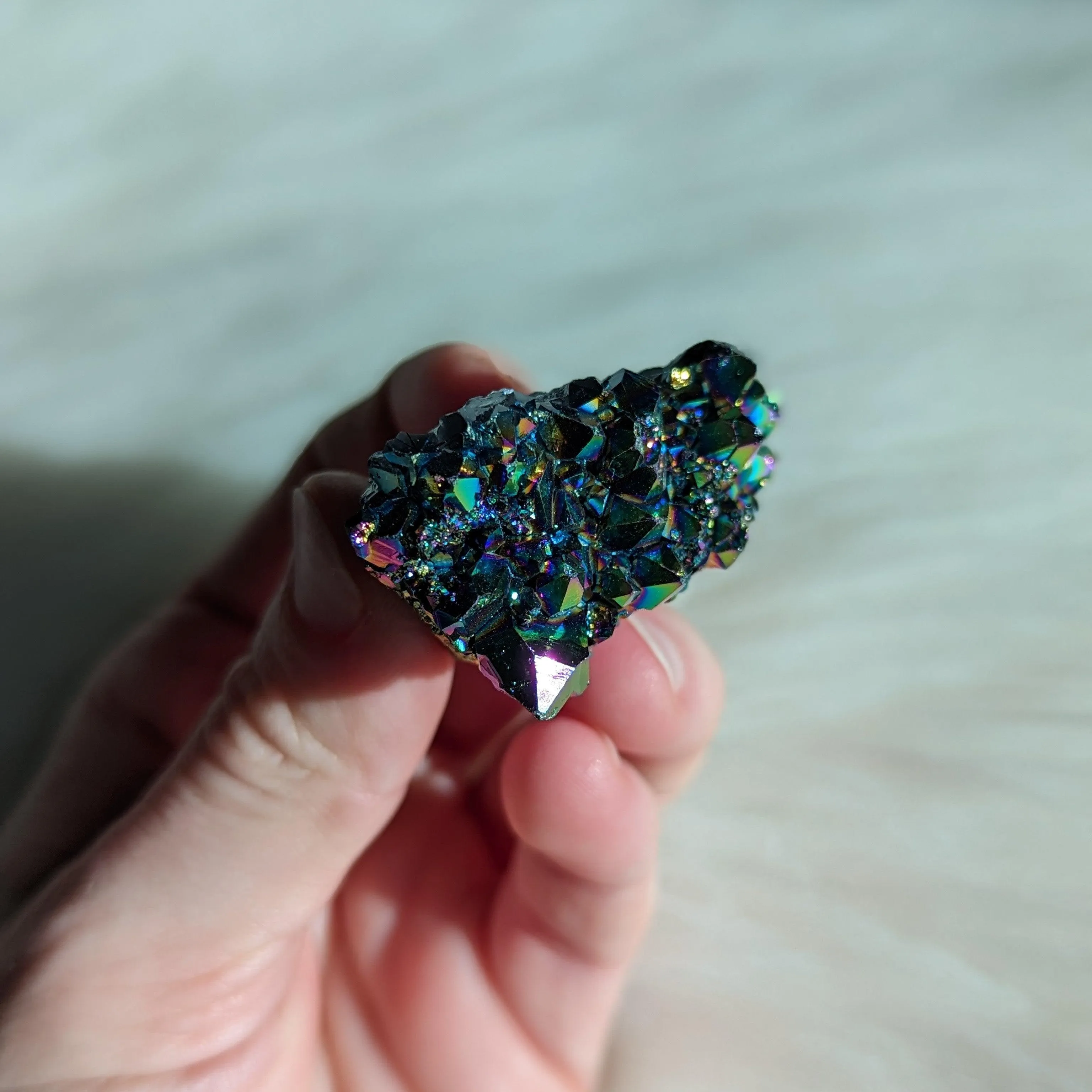 Titanium Rainbow Aura Amethyst Cluster #2 ~ Vibrant and Energetic