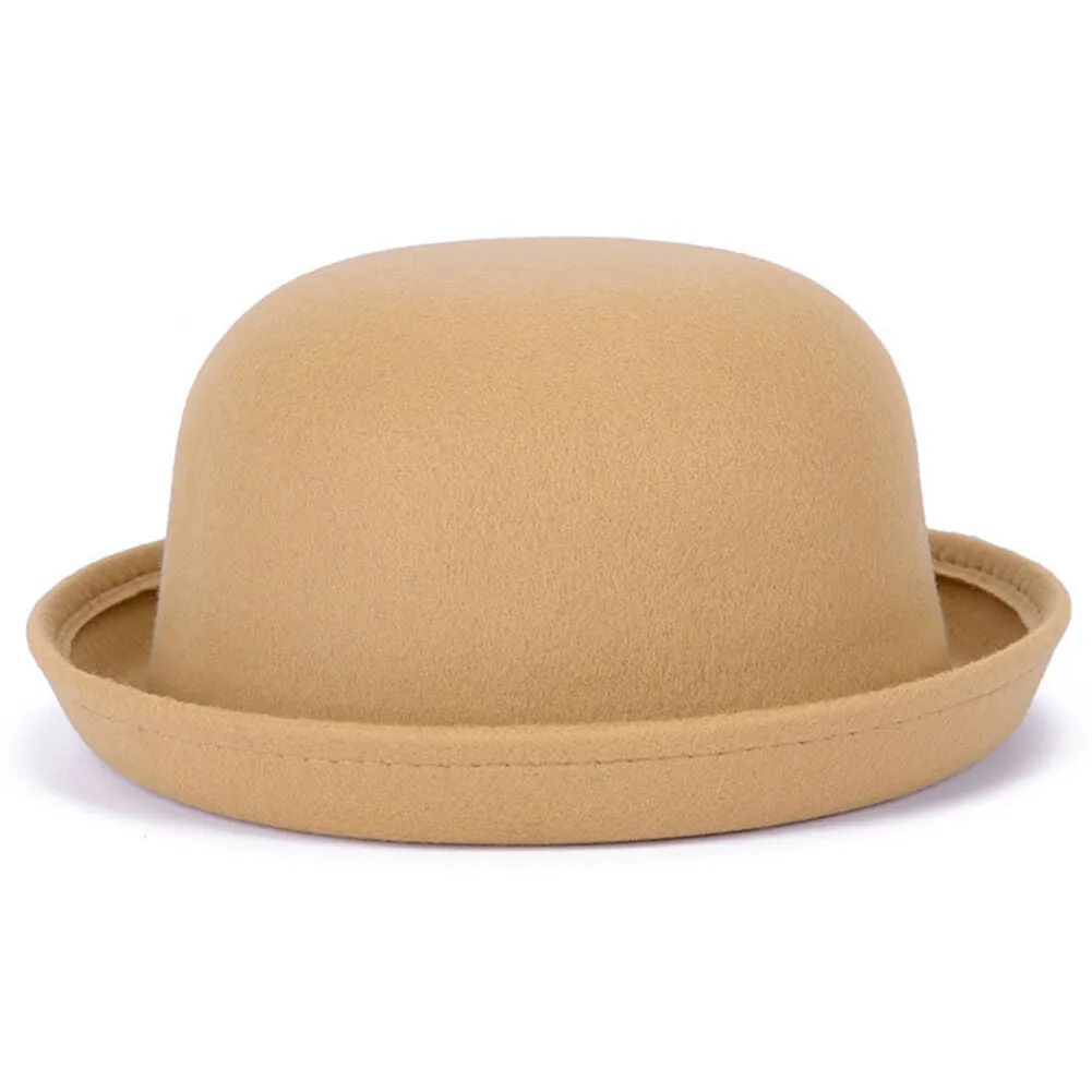 USA Magik Men Women Woolen Roll-up Brim Fedora Bowler Hat