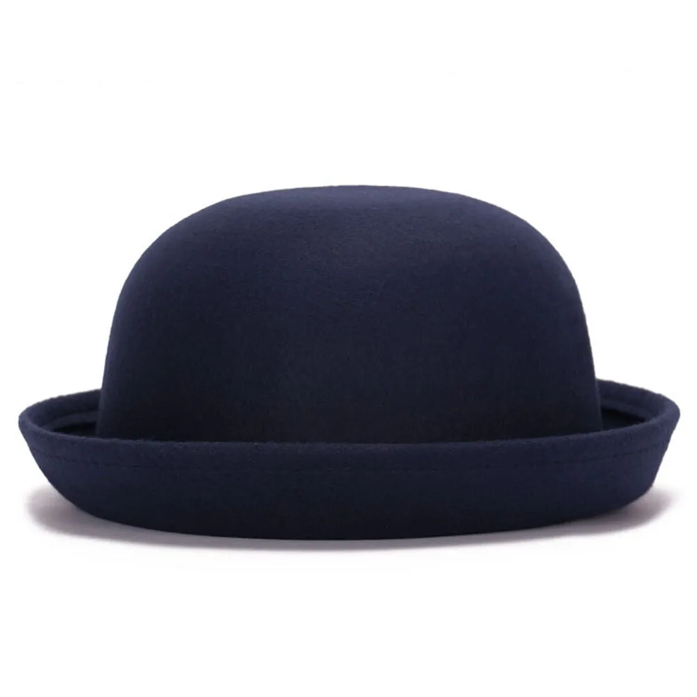 USA Magik Men Women Woolen Roll-up Brim Fedora Bowler Hat