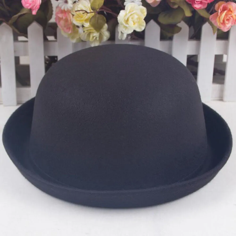 USA Magik Men Women Woolen Roll-up Brim Fedora Bowler Hat