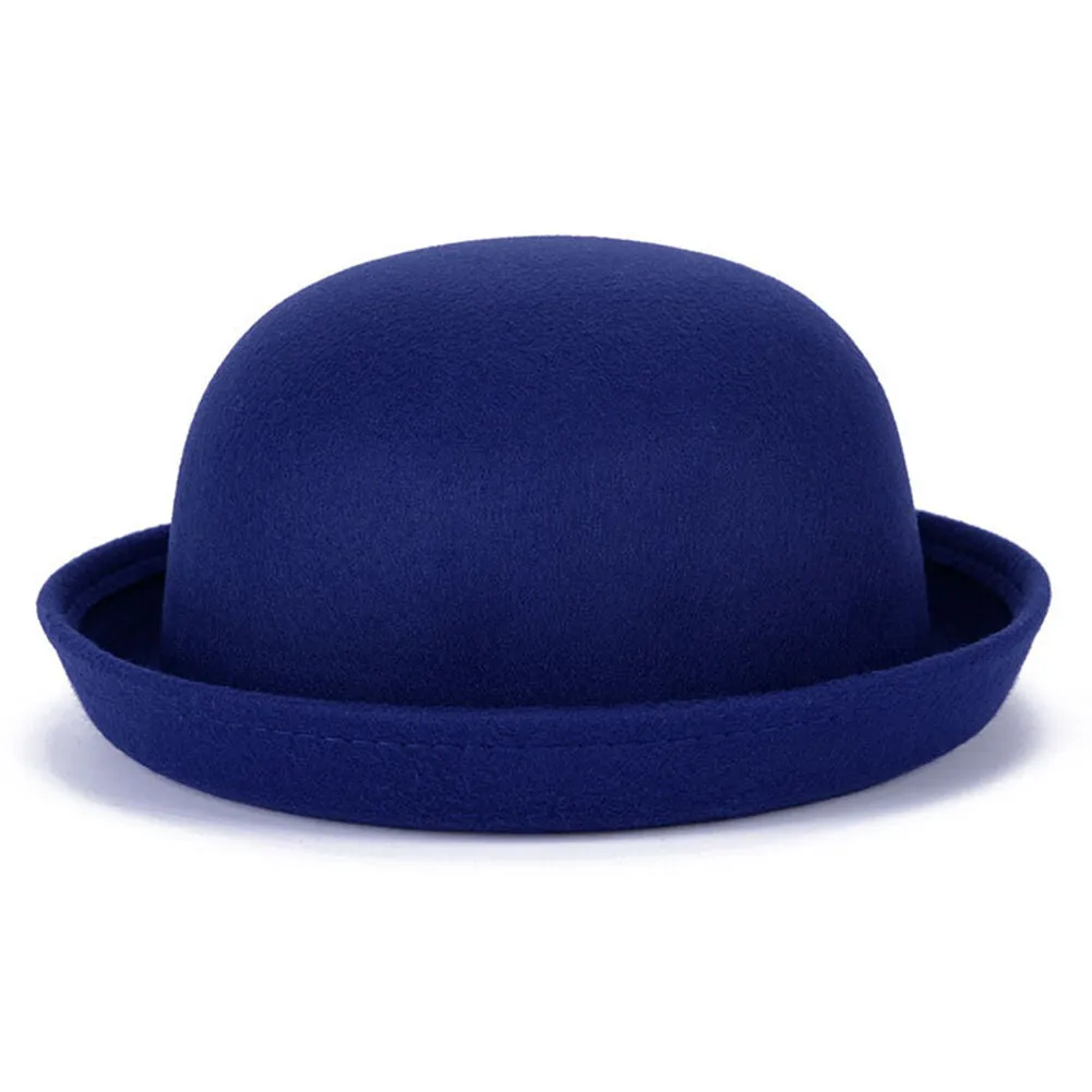 USA Magik Men Women Woolen Roll-up Brim Fedora Bowler Hat