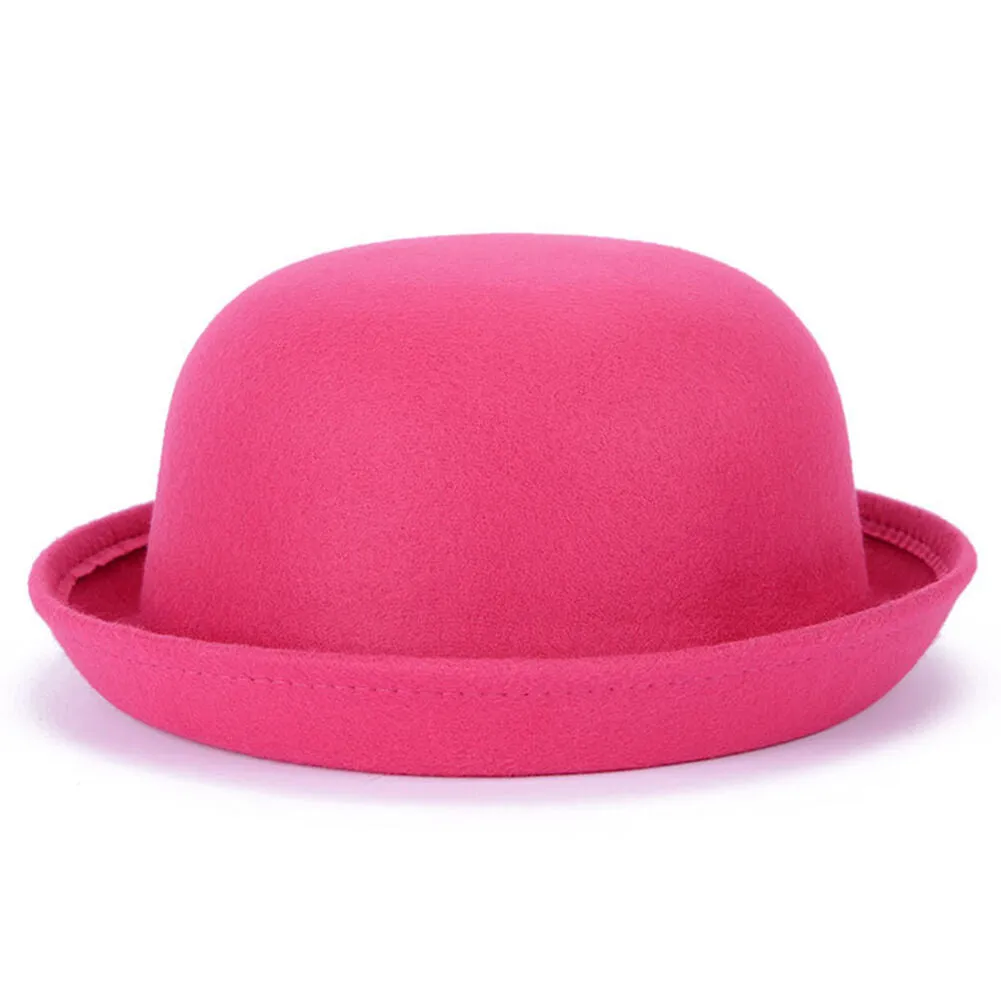 USA Magik Men Women Woolen Roll-up Brim Fedora Bowler Hat