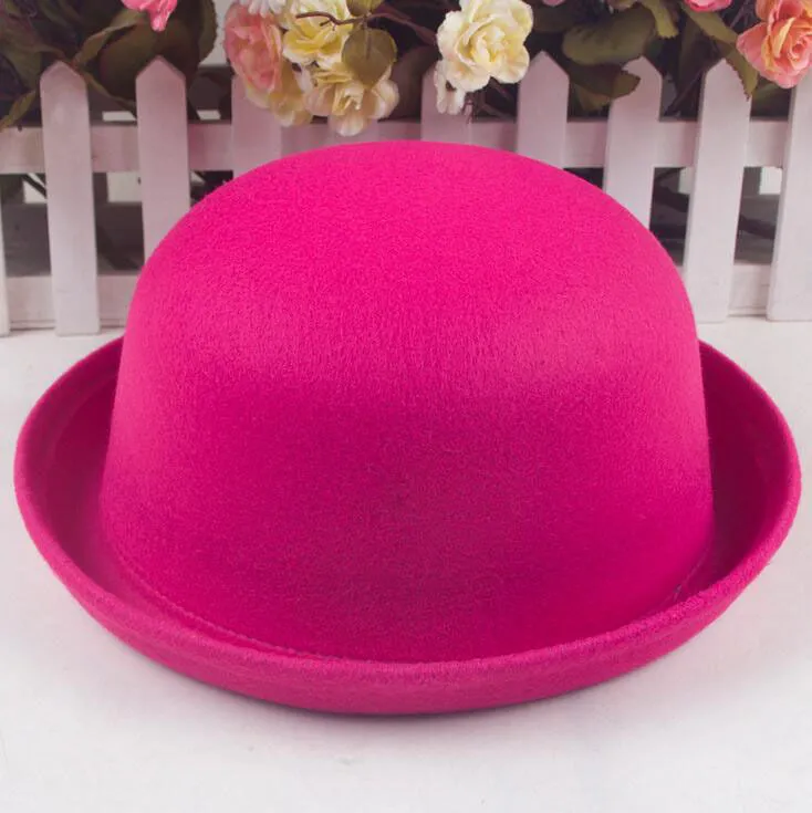 USA Magik Men Women Woolen Roll-up Brim Fedora Bowler Hat