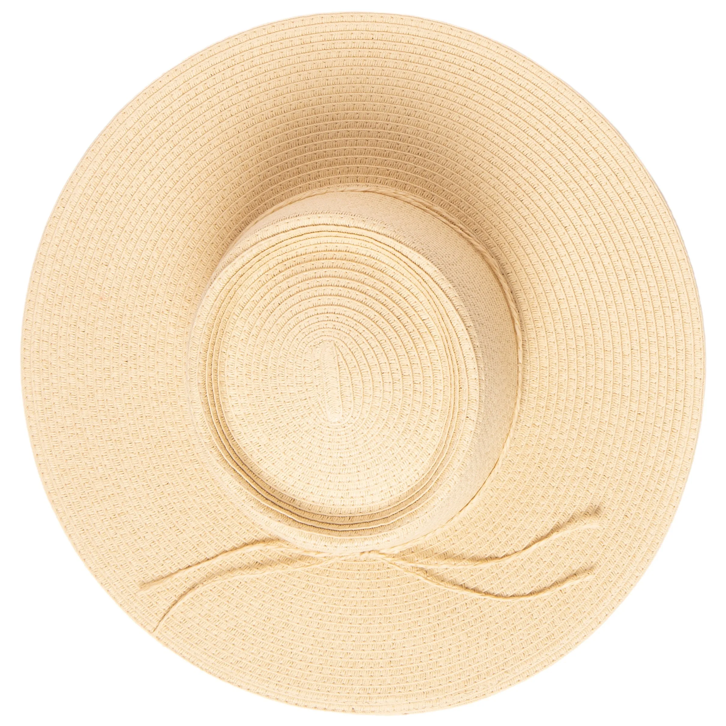 Women's large brim oval crown boater