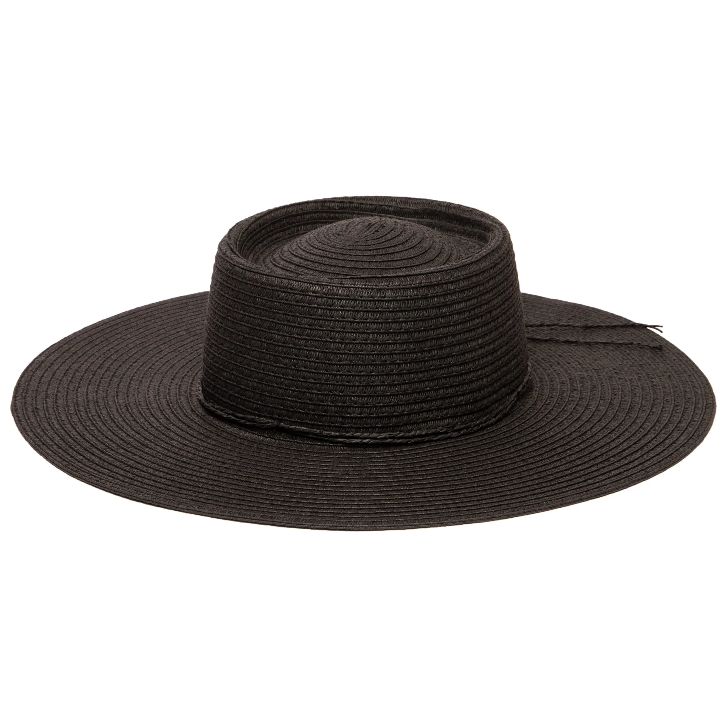 Women's large brim oval crown boater