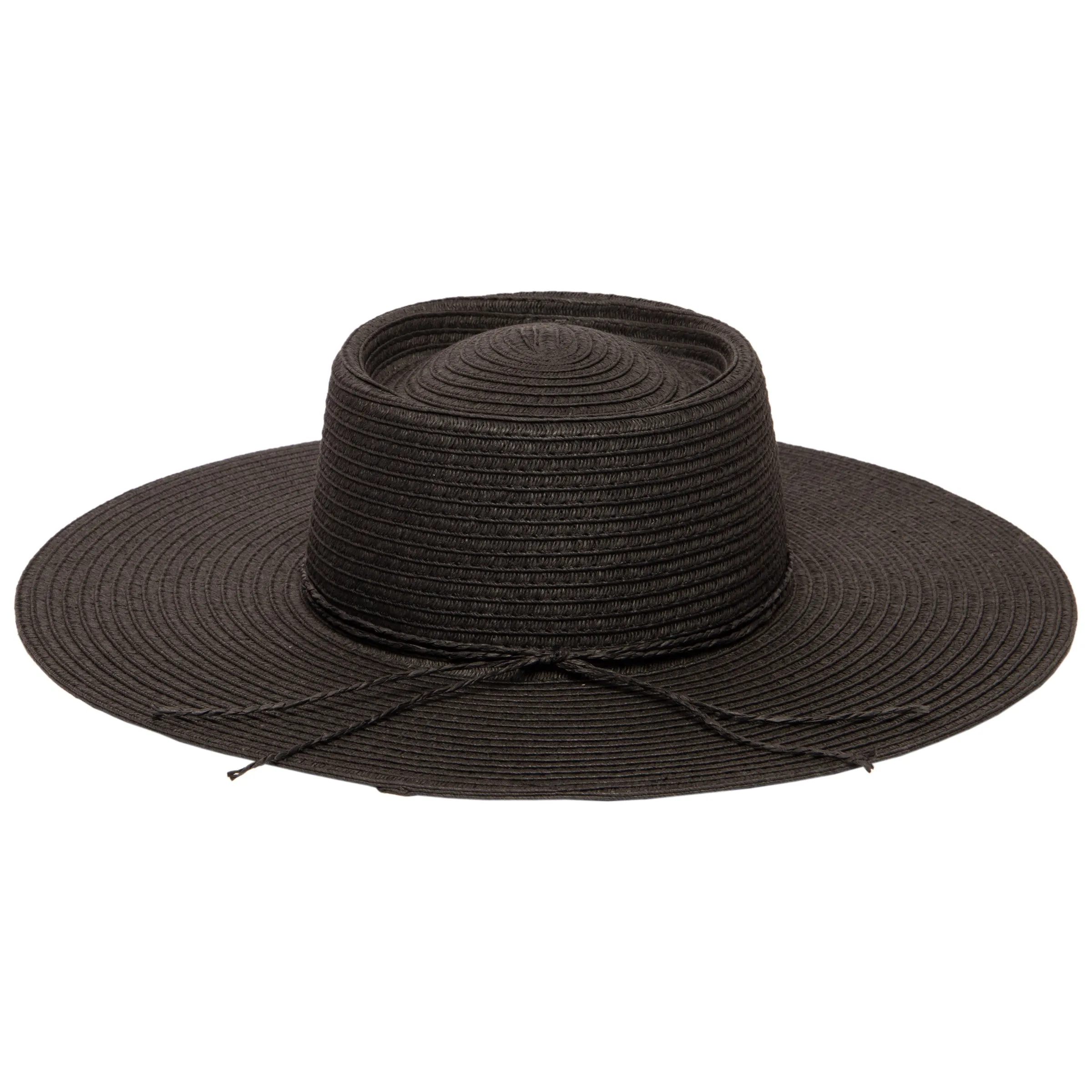 Women's large brim oval crown boater