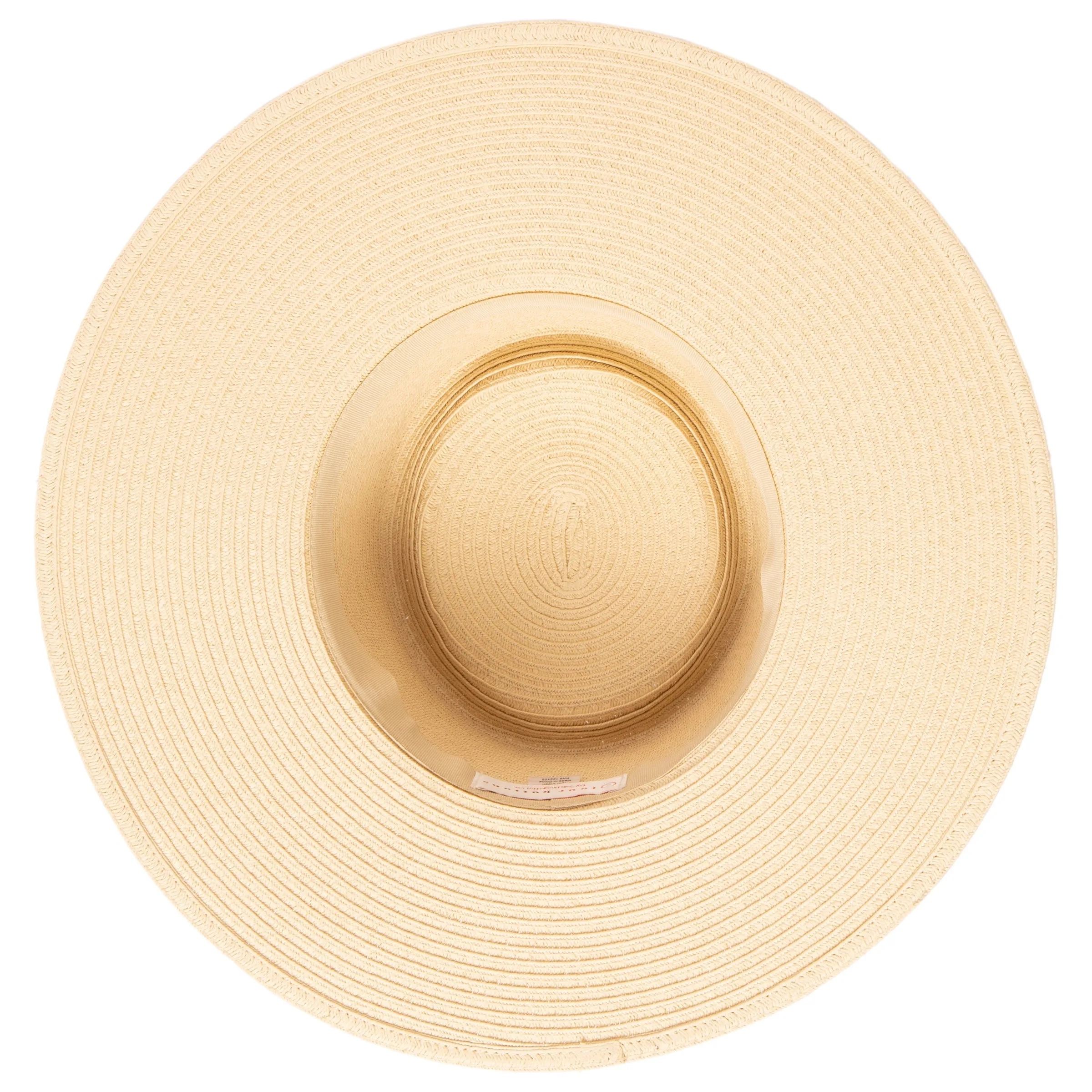 Women's large brim oval crown boater